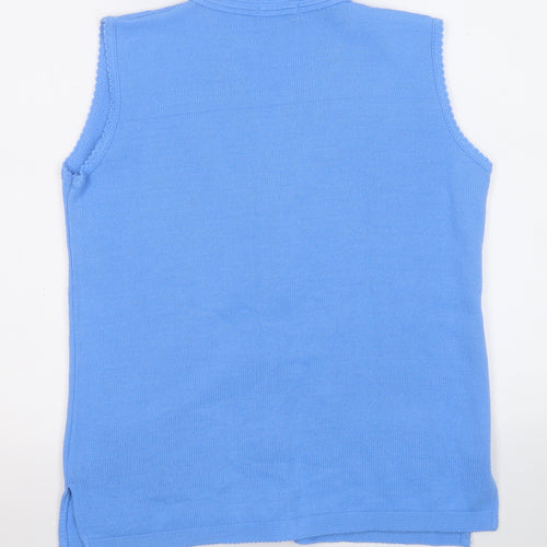 Insight Womens Blue V-Neck  Acrylic Vest Jumper Size S