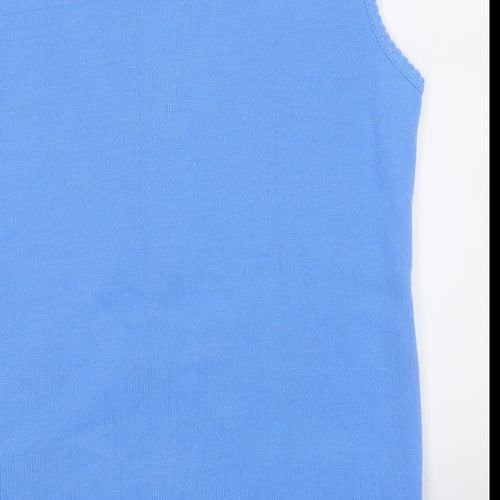 Insight Womens Blue V-Neck  Acrylic Vest Jumper Size S
