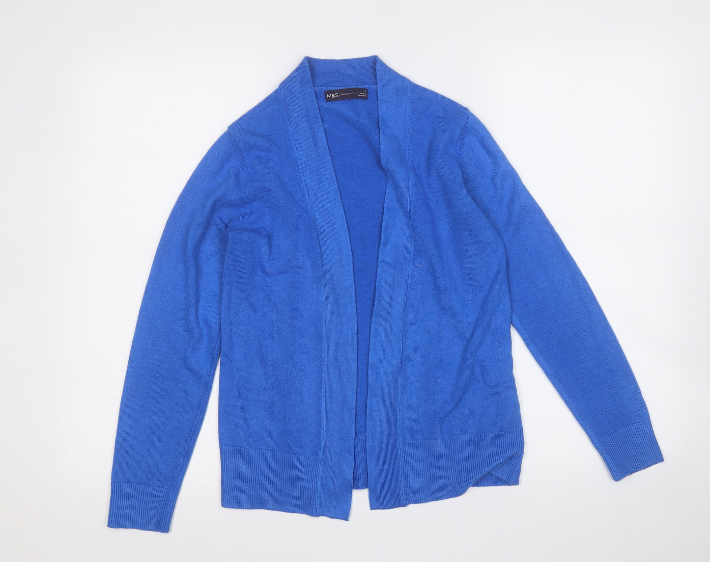 Marks and Spencer Womens Blue V-Neck  Acrylic Cardigan Jumper Size S