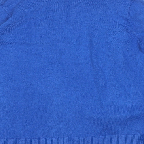 Marks and Spencer Womens Blue V-Neck  Acrylic Cardigan Jumper Size S