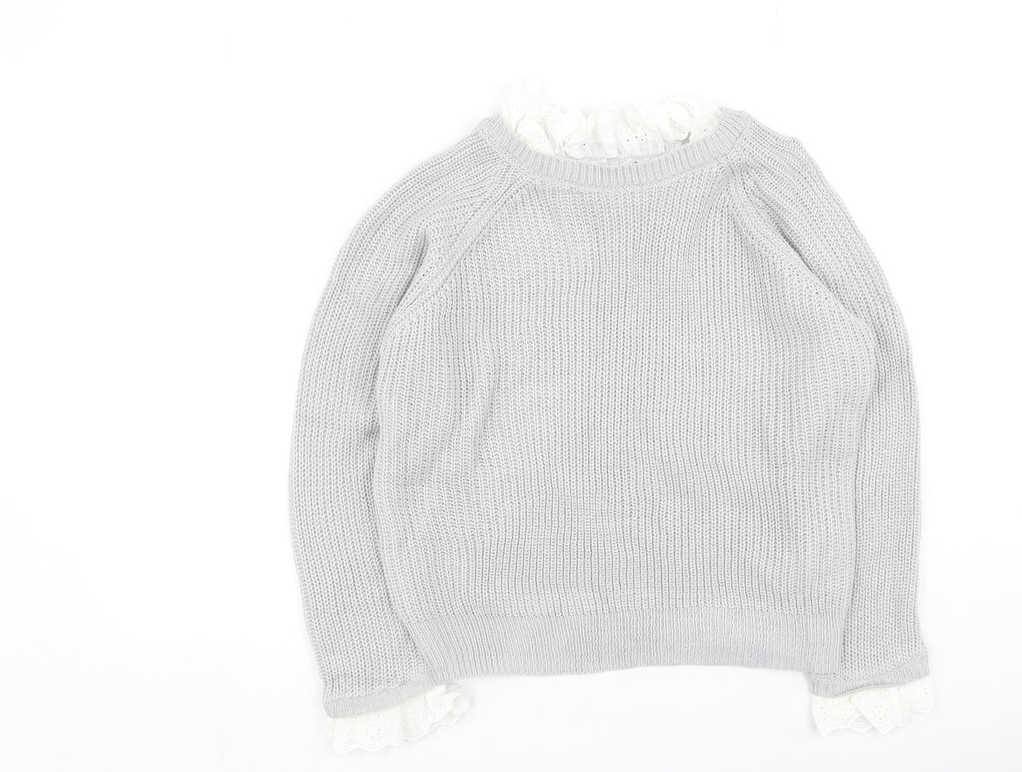 SheIn Womens Grey Round Neck  Polyester Pullover Jumper Size M