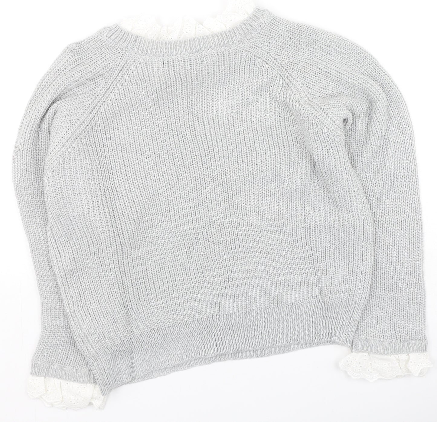 SheIn Womens Grey Round Neck  Polyester Pullover Jumper Size M