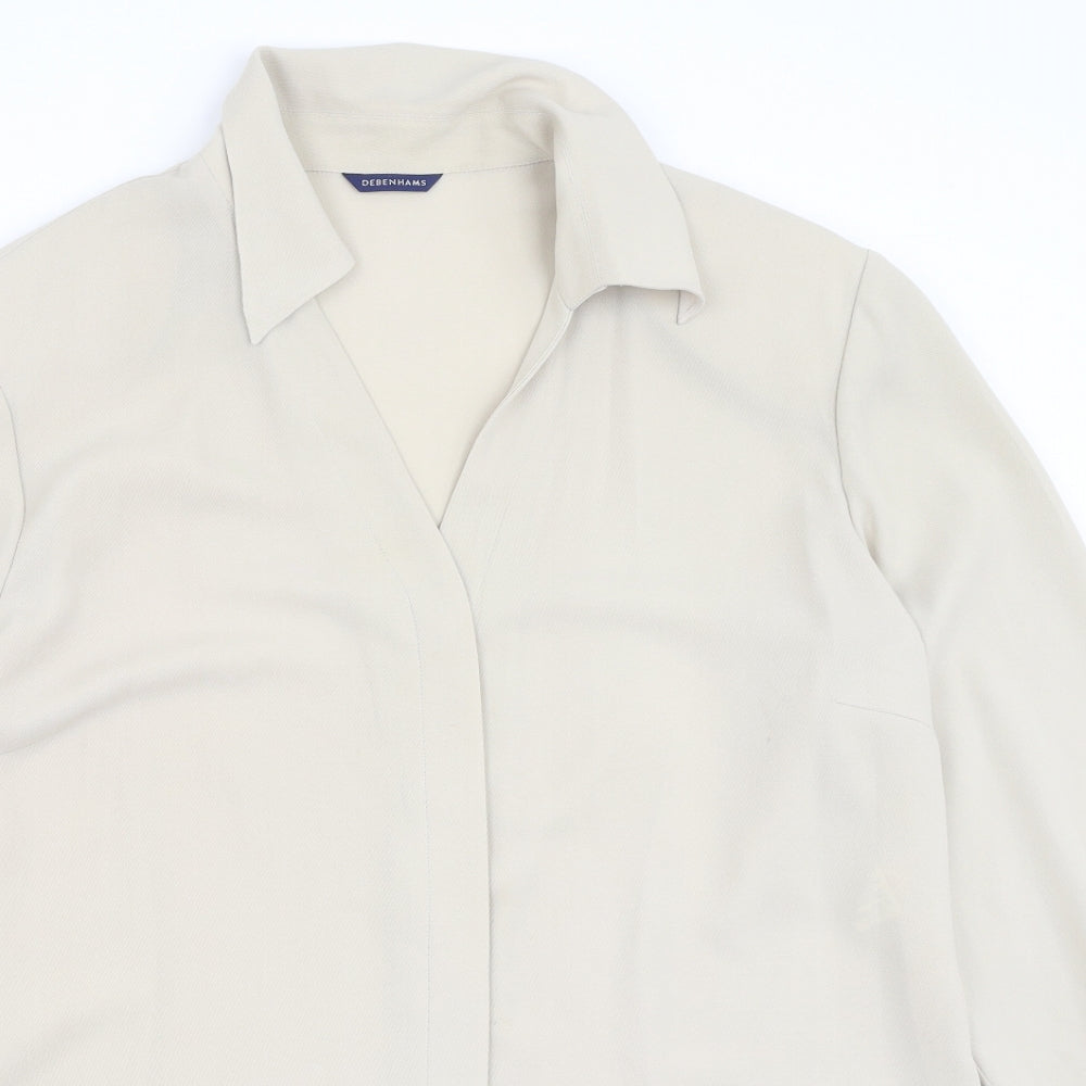 Debenhams Womens Beige  Polyester Basic Blouse Size 18 Collared