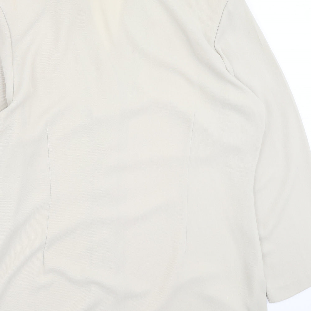 Debenhams Womens Beige  Polyester Basic Blouse Size 18 Collared