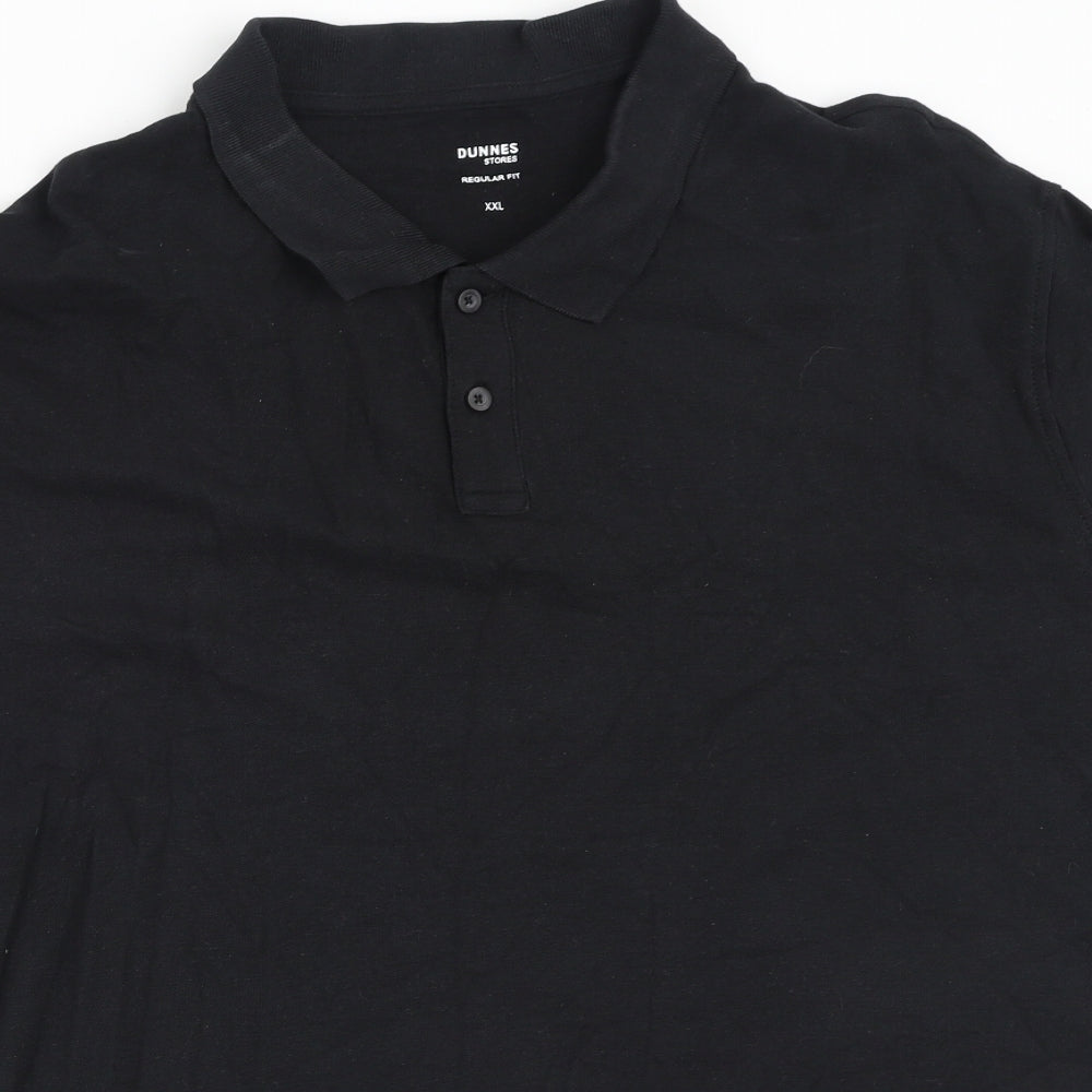 Dunnes Stores Mens Black  Cotton  Polo Size 2XL Collared