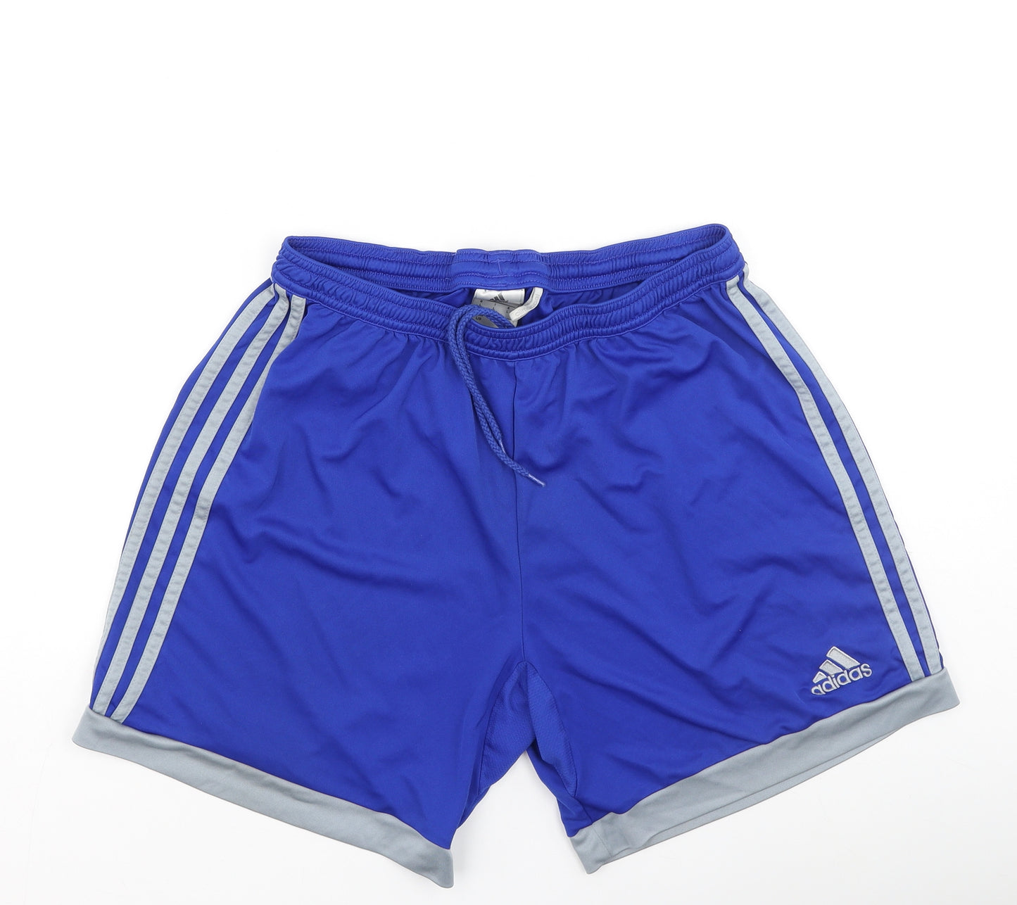 adidas Mens Blue  Polyester Sweat Shorts Size L L6 in Regular