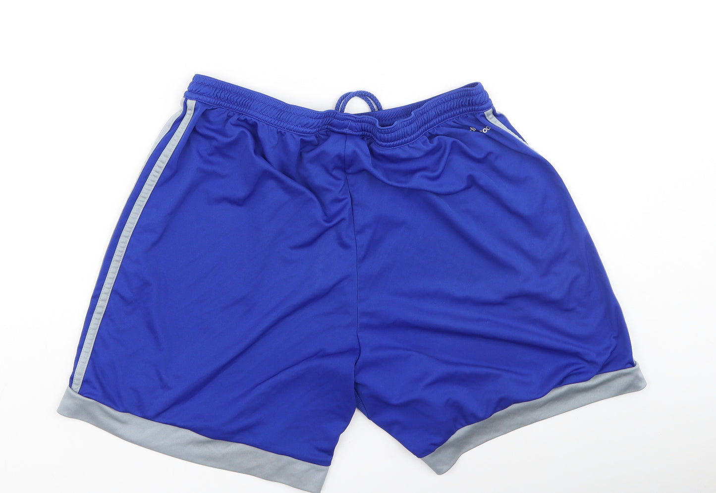 adidas Mens Blue  Polyester Sweat Shorts Size L L6 in Regular