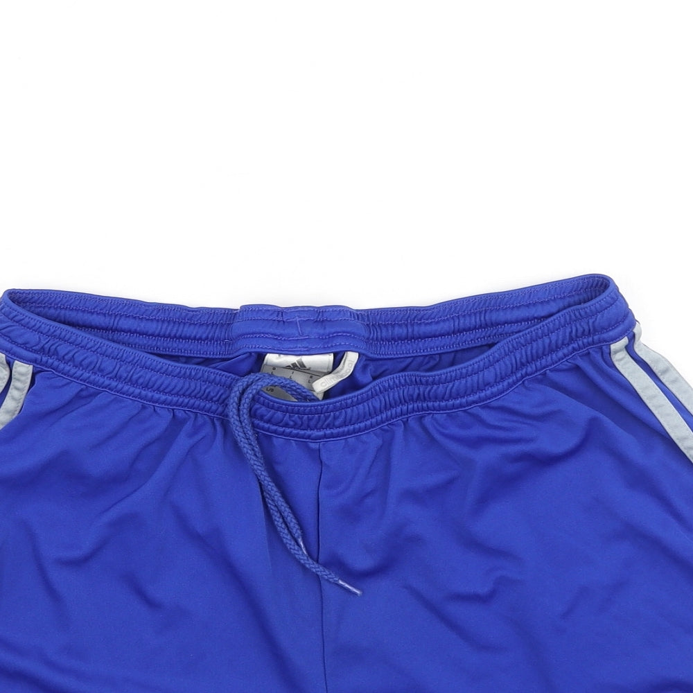 adidas Mens Blue  Polyester Sweat Shorts Size L L6 in Regular