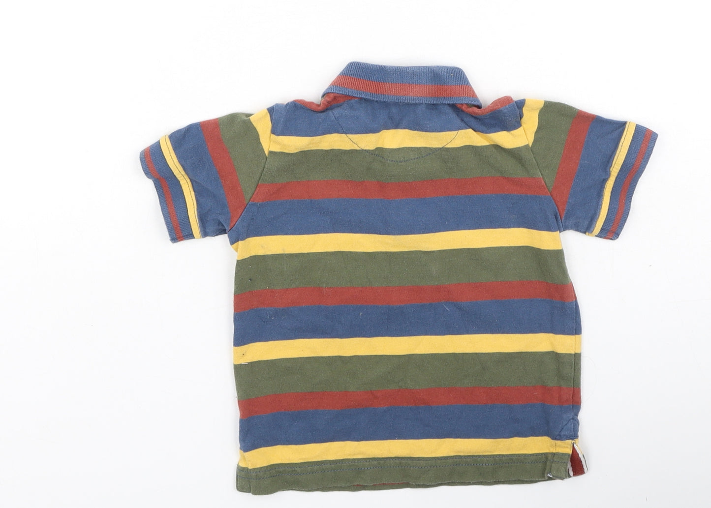 Nutmeg Boys Multicoloured Striped Cotton Basic Polo Size 24 Months Collared