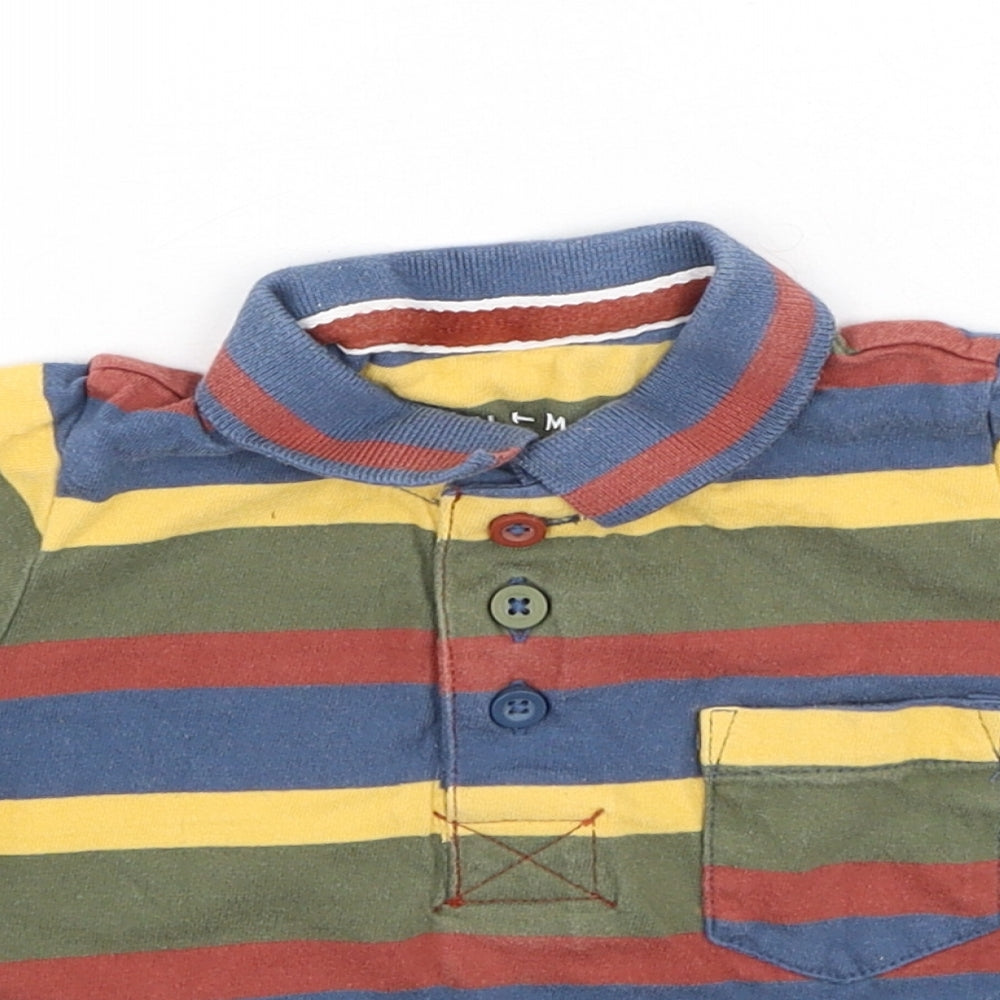 Nutmeg Boys Multicoloured Striped Cotton Basic Polo Size 24 Months Collared