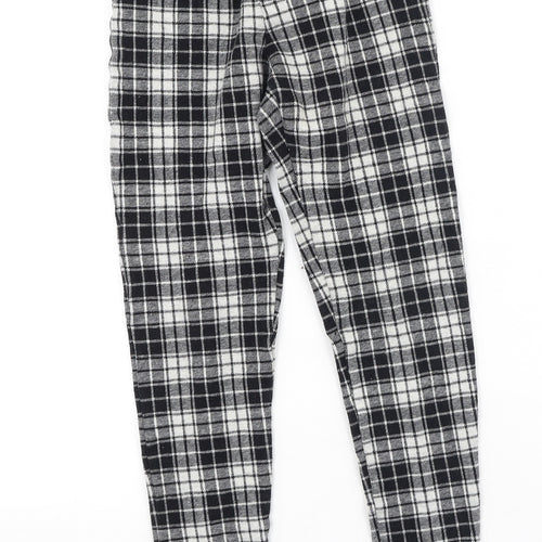 MNG Girls Black Plaid Cotton Jegging Trousers Size 11-12 Years  Regular