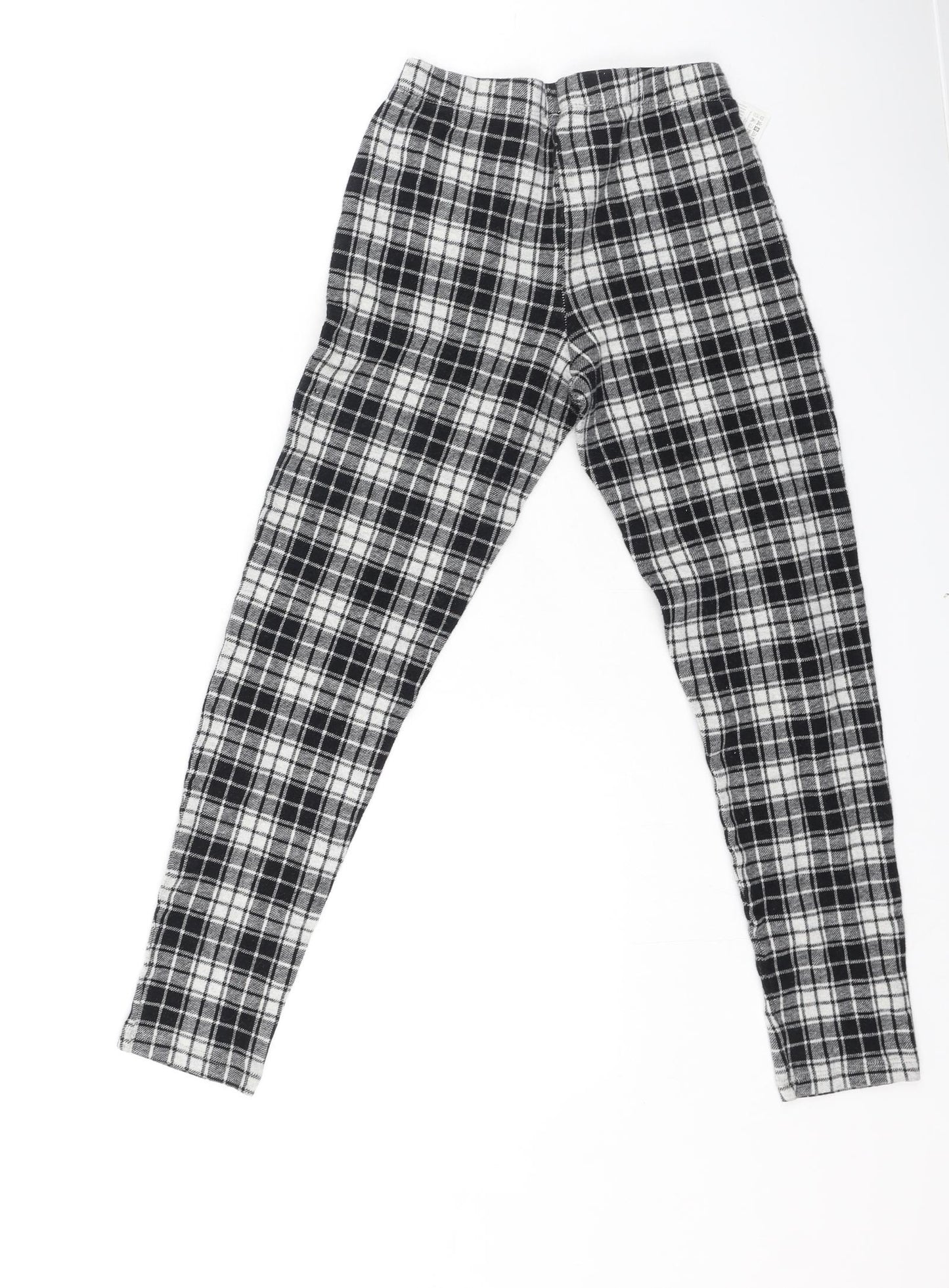 MNG Girls Black Plaid Cotton Jegging Trousers Size 11-12 Years  Regular