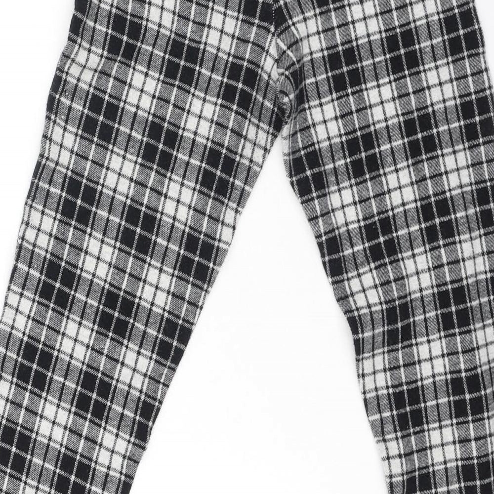 MNG Girls Black Plaid Cotton Jegging Trousers Size 11-12 Years  Regular