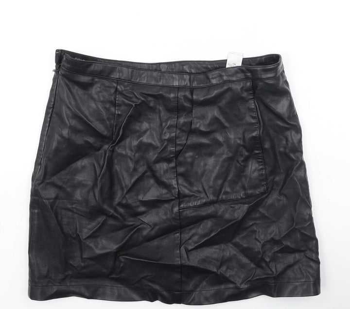 NEXT Womens Black  Viscose Mini Skirt Size 10