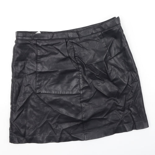 NEXT Womens Black  Viscose Mini Skirt Size 10