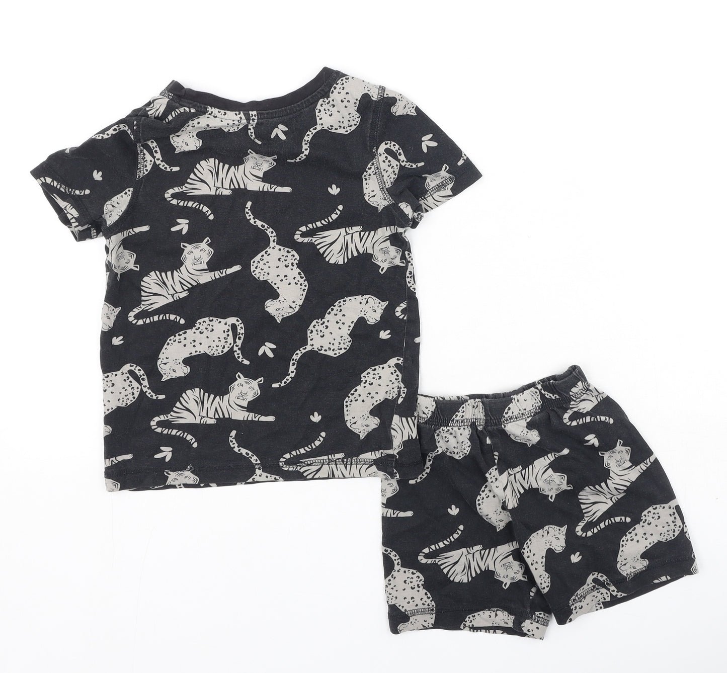 TU Boys Grey  Cotton  Pyjama Set Size 2-3 Years   - lions