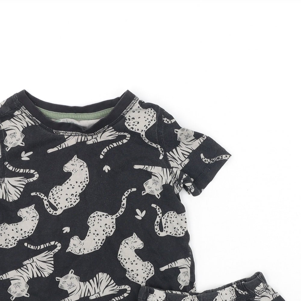 TU Boys Grey  Cotton  Pyjama Set Size 2-3 Years   - lions