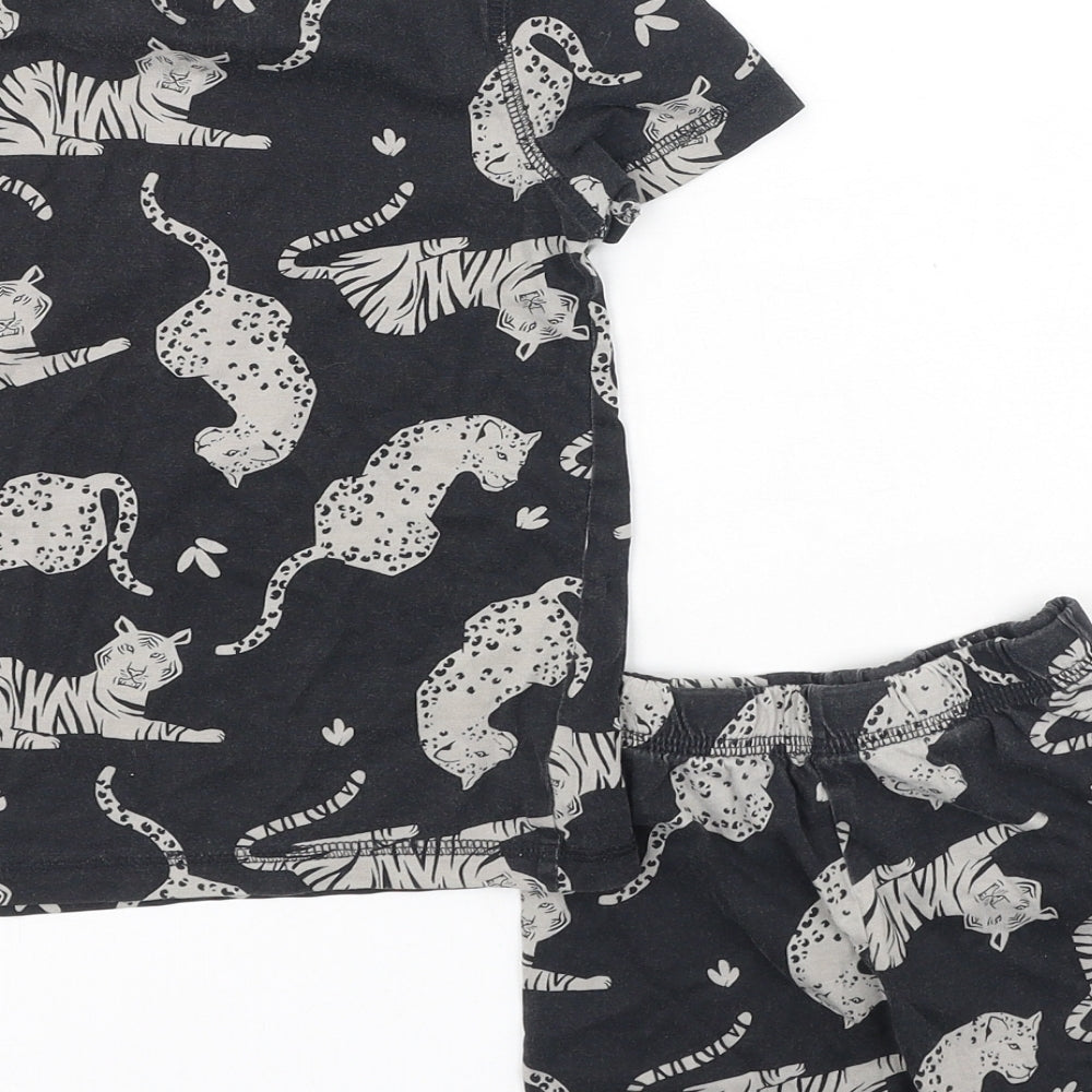 TU Boys Grey  Cotton  Pyjama Set Size 2-3 Years   - lions