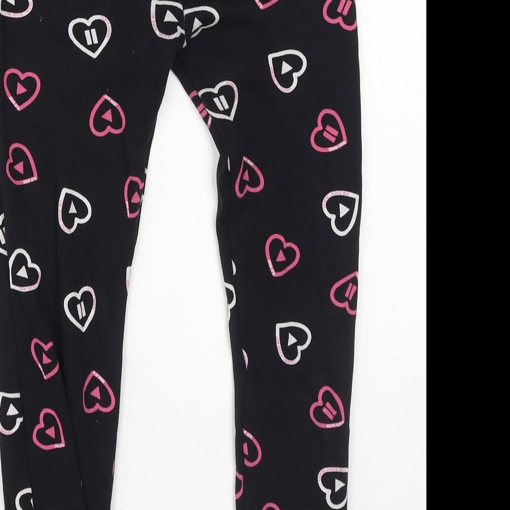George  Girls Black  Cotton Jegging Trousers Size 7-8 Years  Regular