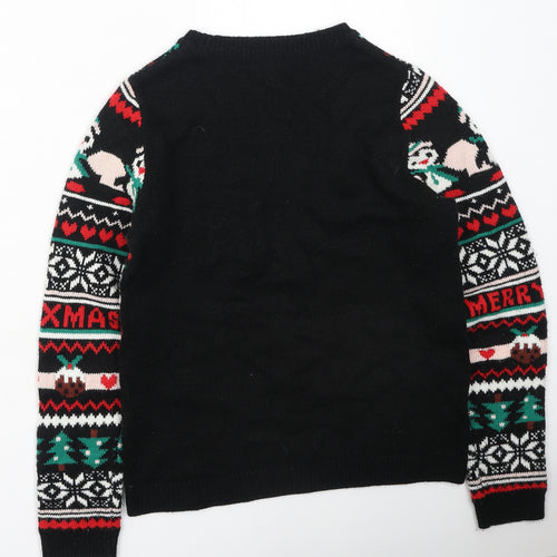 New Look Womens Multicoloured Round Neck  Acrylic Pullover Jumper Size S