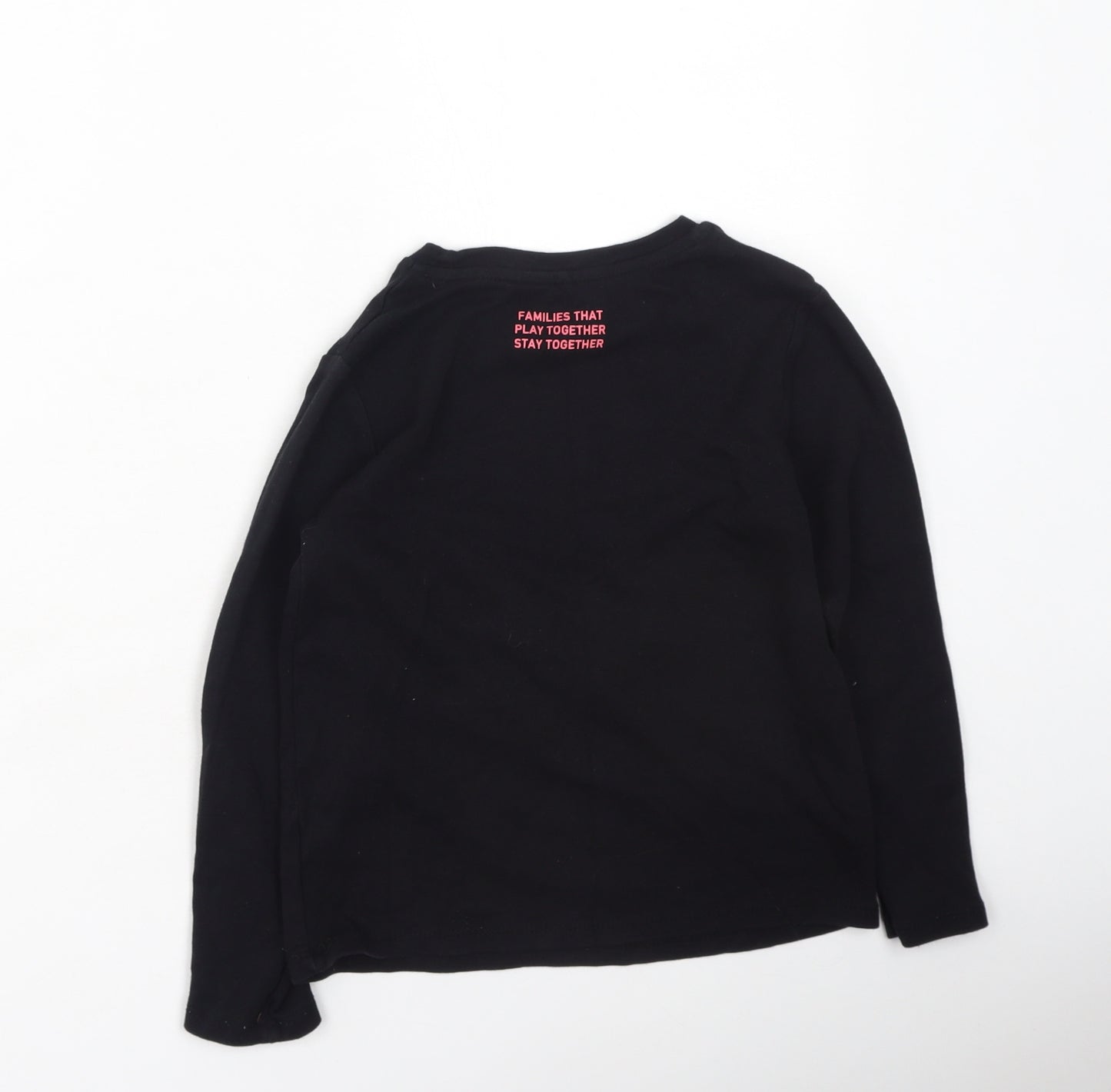 George  Girls Black  Cotton Basic Casual Size 7-8 Years Round Neck