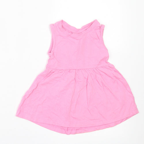 Preworn Girls Pink  Cotton A-Line  Size 2 Years  Crew Neck Pullover