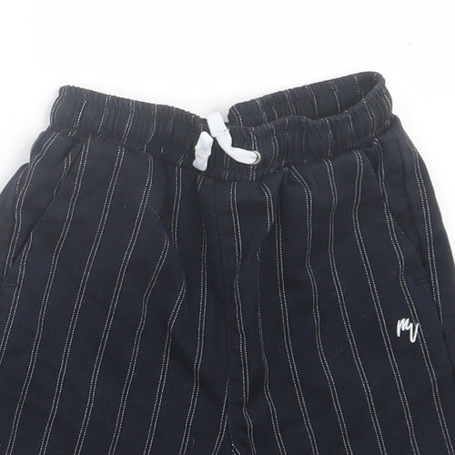 River Island Boys Black Striped Cotton Bermuda Shorts Size 7-8 Years  Regular Tie