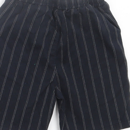 River Island Boys Black Striped Cotton Bermuda Shorts Size 7-8 Years  Regular Tie