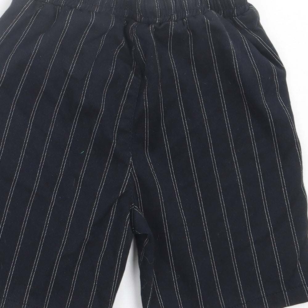 River Island Boys Black Striped Cotton Bermuda Shorts Size 7-8 Years  Regular Tie