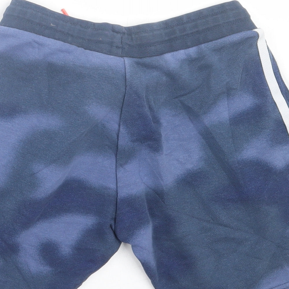 adidas Boys Blue  Cotton Sweat Shorts Size 7-8 Years  Regular Tie