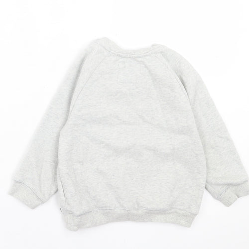 pnext Girls Grey  Cotton Pullover Sweatshirt Size 3-4 Years  Pullover