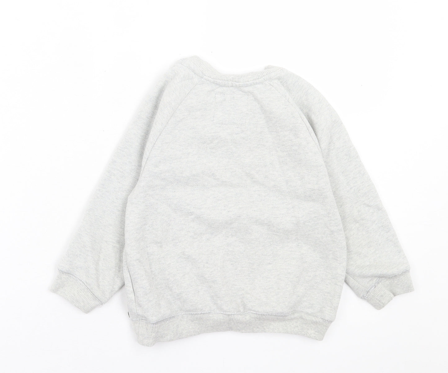 pnext Girls Grey  Cotton Pullover Sweatshirt Size 3-4 Years  Pullover