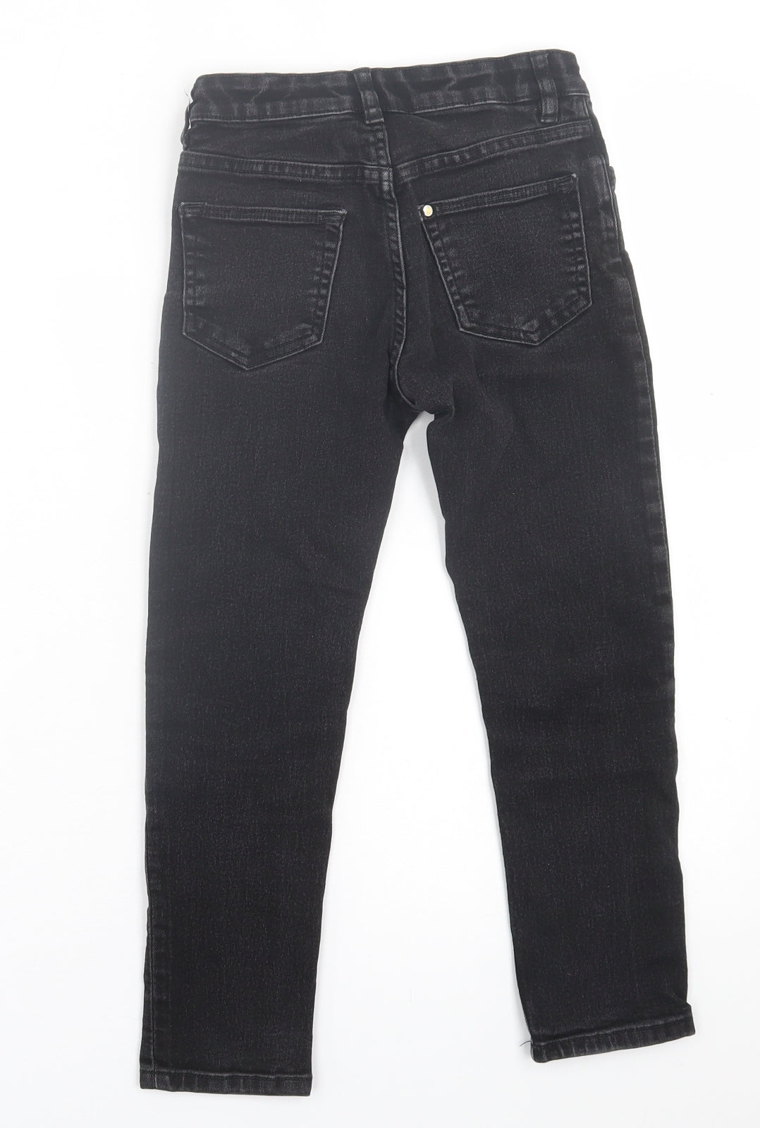 H&M Boys Black  Cotton Skinny Jeans Size 6-7 Years  Regular Button