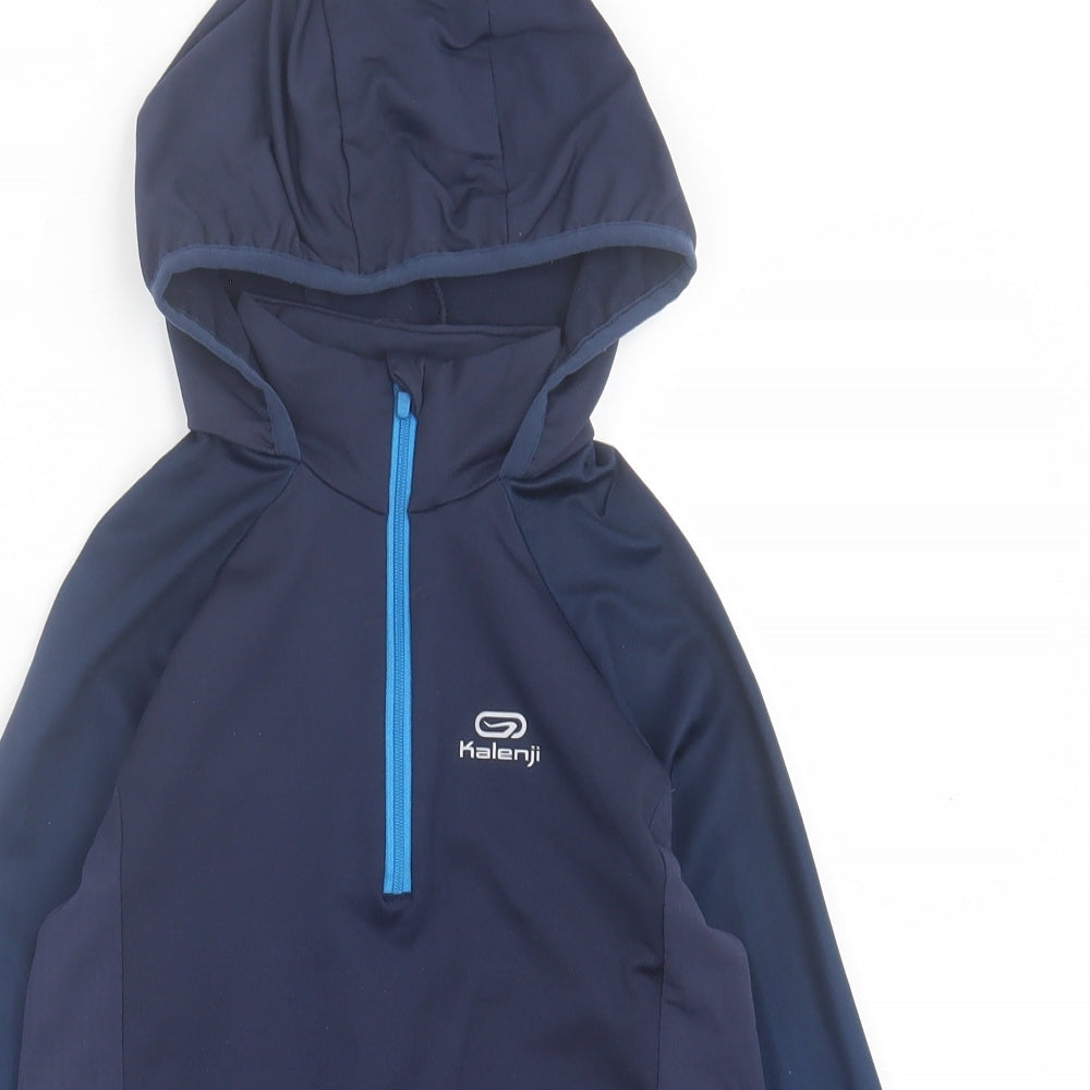 Kalenji Boys Blue  Polyester Pullover Hoodie Size 7-8 Years  Zip