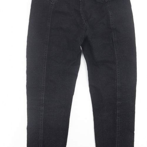 SheIn Womens Black  Cotton Straight Jeans Size L L26 in Regular Button