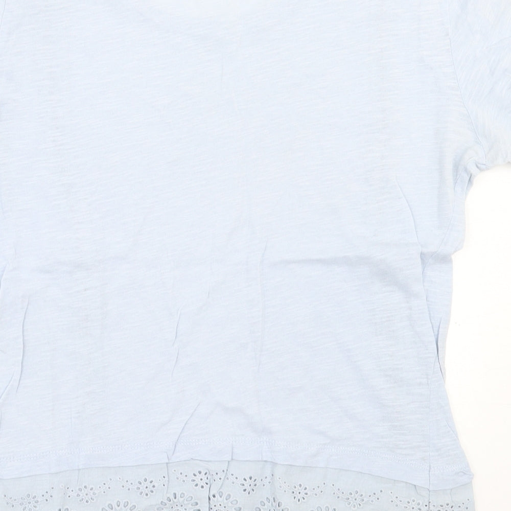 New Look Womens Blue  Polyester Basic T-Shirt Size 8 Crew Neck