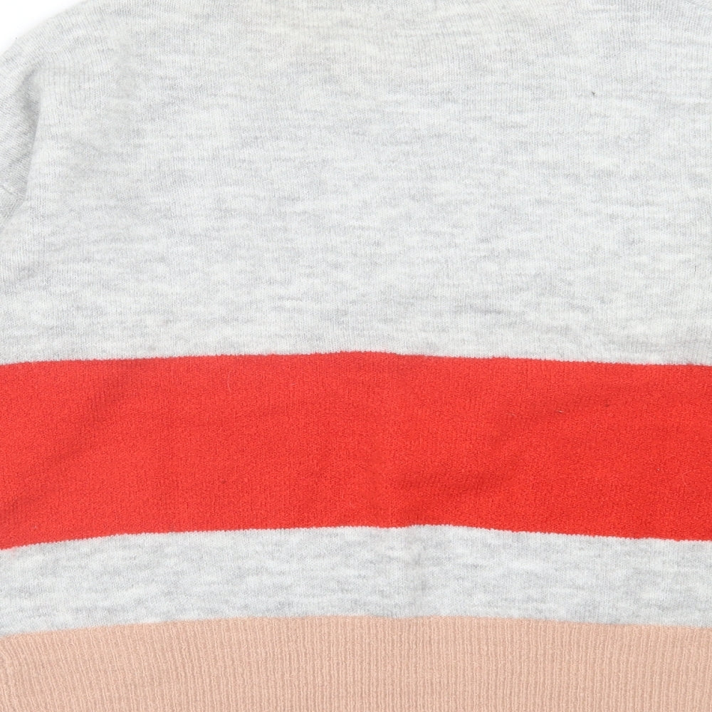 JDY Denim Womens Multicoloured Crew Neck Striped Acrylic Pullover Jumper Size M