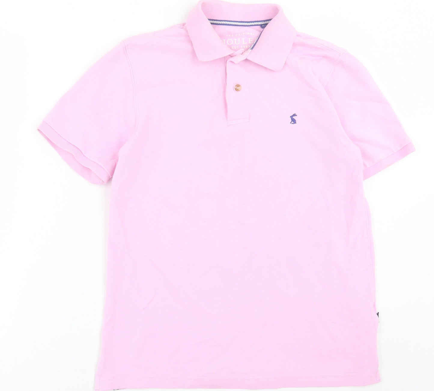 Joules Mens Pink  Cotton  Polo Size S Collared Button