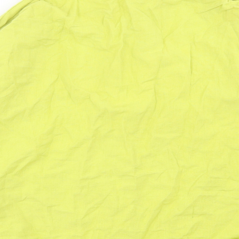 Missguided Womens Green  Cotton Basic Button-Up Size 10 Collared
