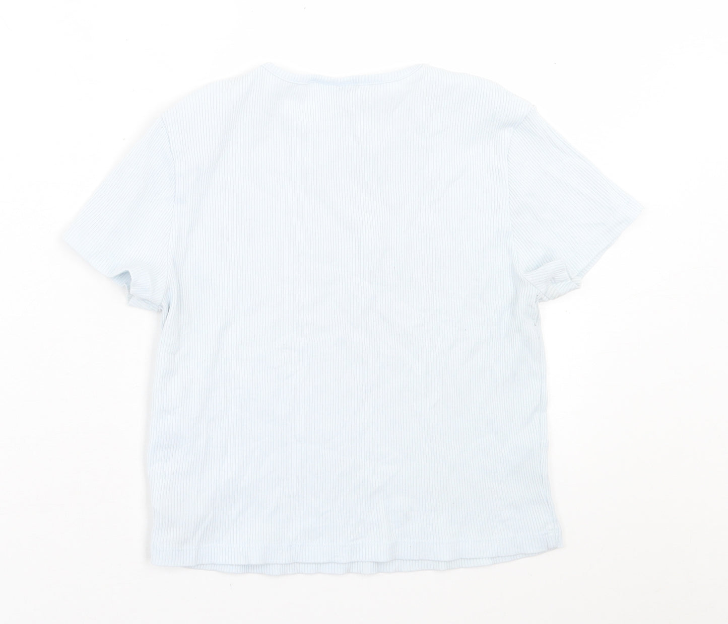 H&M Womens Blue  Cotton Basic T-Shirt Size L Crew Neck
