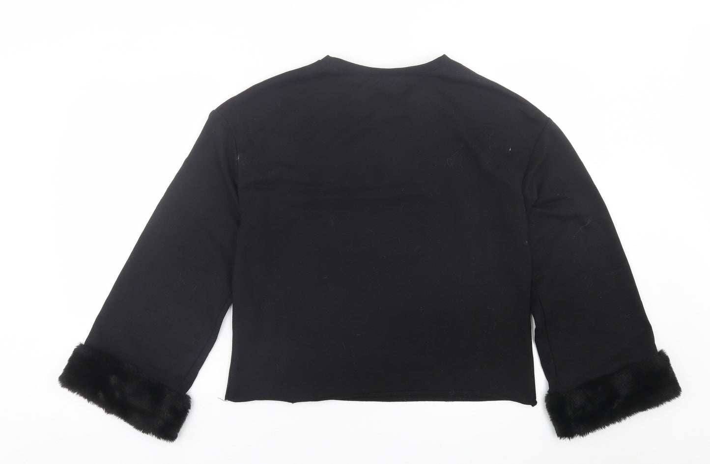 Zara Womens Black  Polyester Pullover Sweatshirt Size S  Pullover