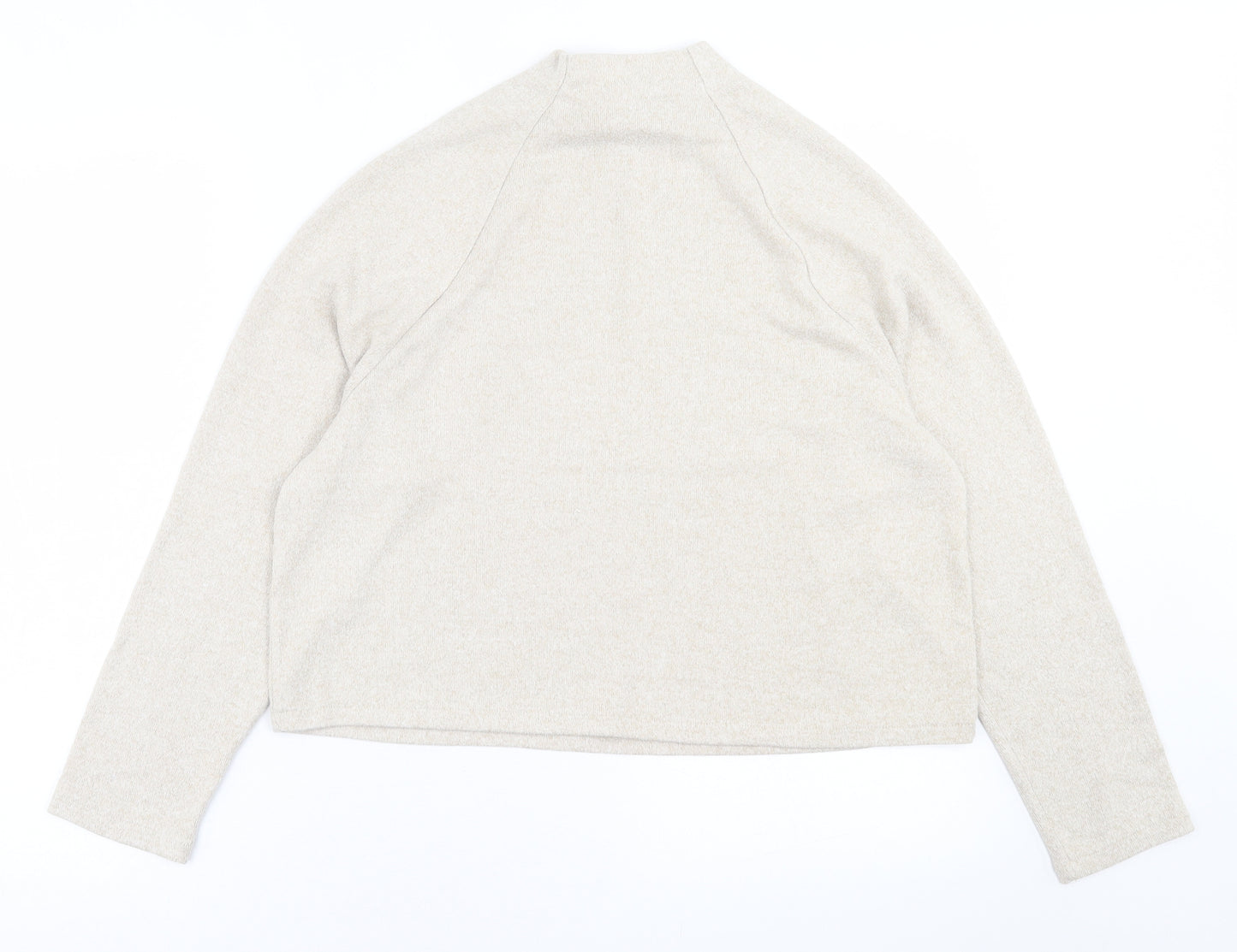 H&M Womens Beige High Neck  Viscose Pullover Jumper Size S