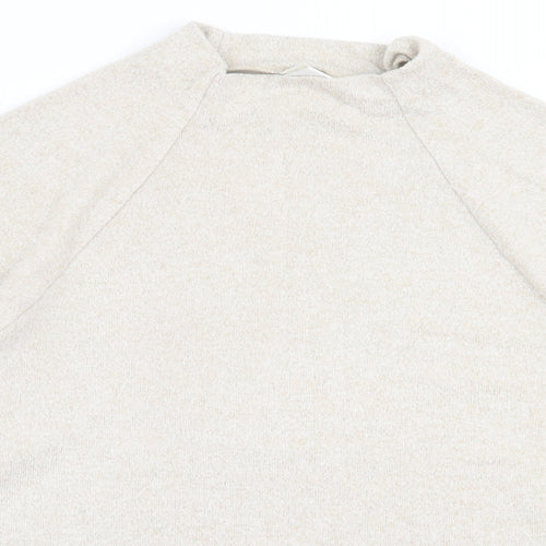 H&M Womens Beige High Neck  Viscose Pullover Jumper Size S