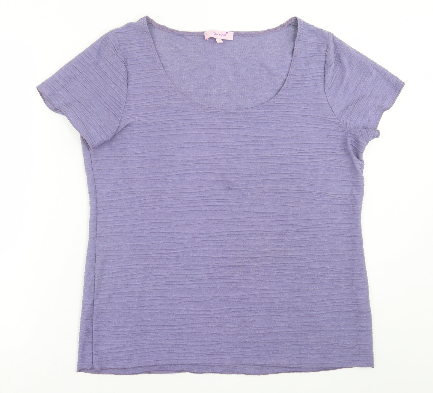Per Una Womens Purple  Viscose Basic T-Shirt Size 16 Crew Neck
