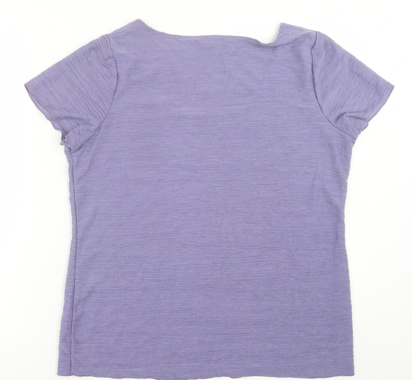 Per Una Womens Purple  Viscose Basic T-Shirt Size 16 Crew Neck