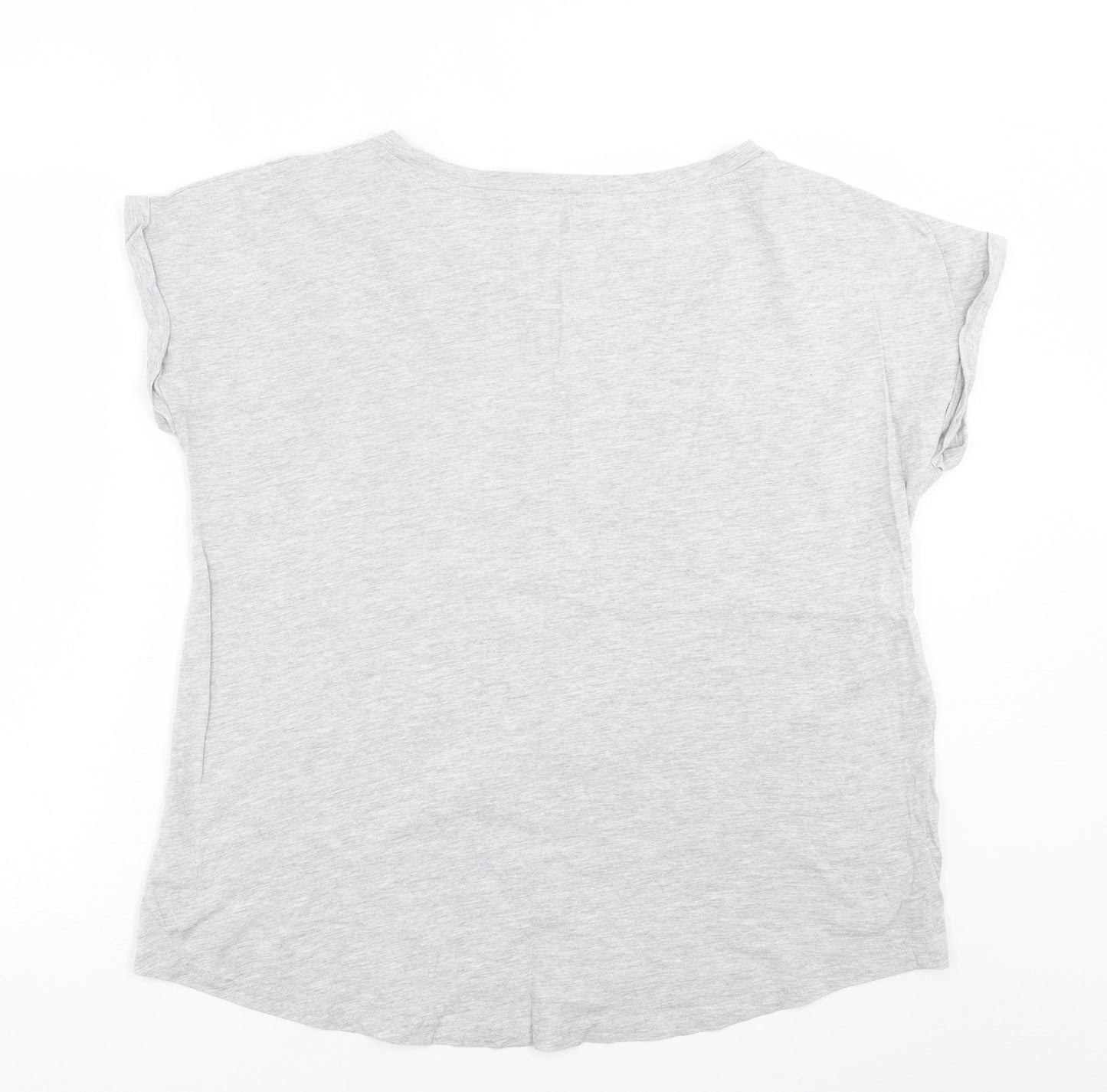 f*f Womens Grey  Cotton Basic T-Shirt Size 16 Crew Neck