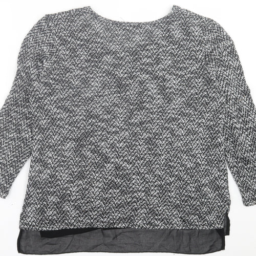 Peacocks Womens Black Crew Neck  Polyester Pullover Jumper Size M