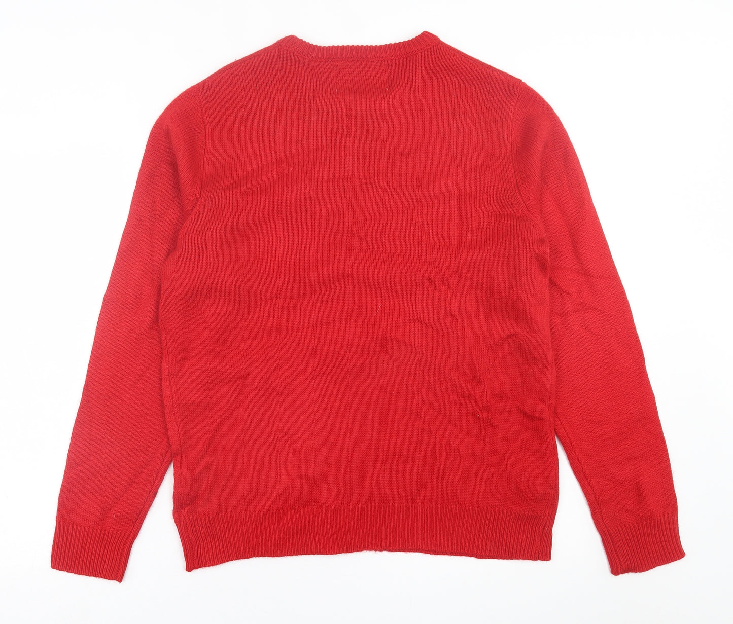 Cedar Wood State Mens Red Crew Neck  Acrylic Pullover Jumper Size L   - Christmas jumper