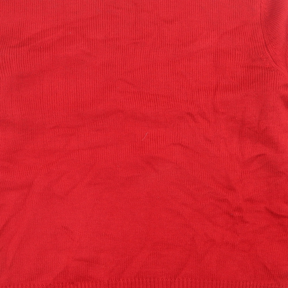 Cedar Wood State Mens Red Crew Neck  Acrylic Pullover Jumper Size L   - Christmas jumper