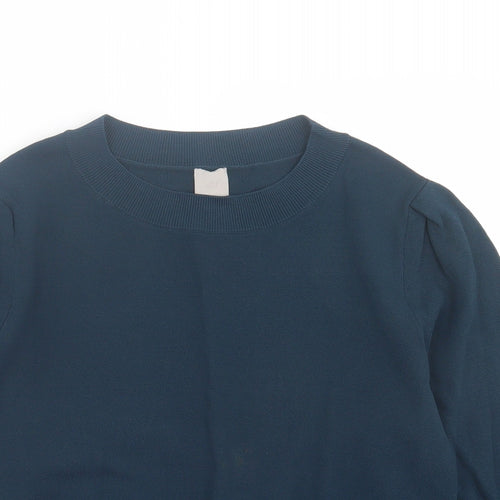 H&M Womens Green Crew Neck  Viscose Pullover Jumper Size M